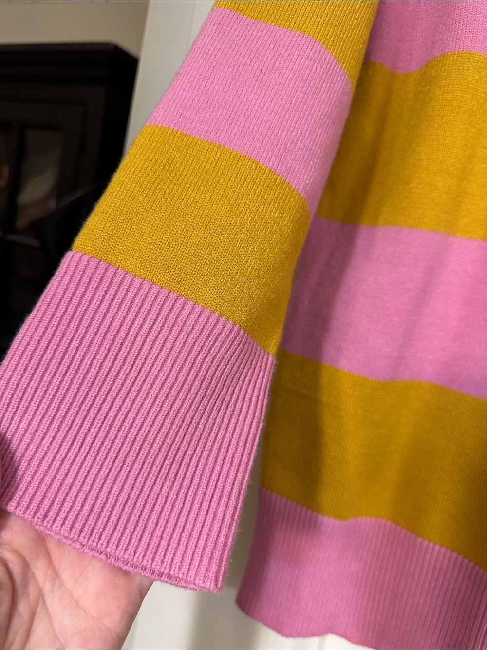 Pink and Mustard Striped Sweater - Picture 7 of 9